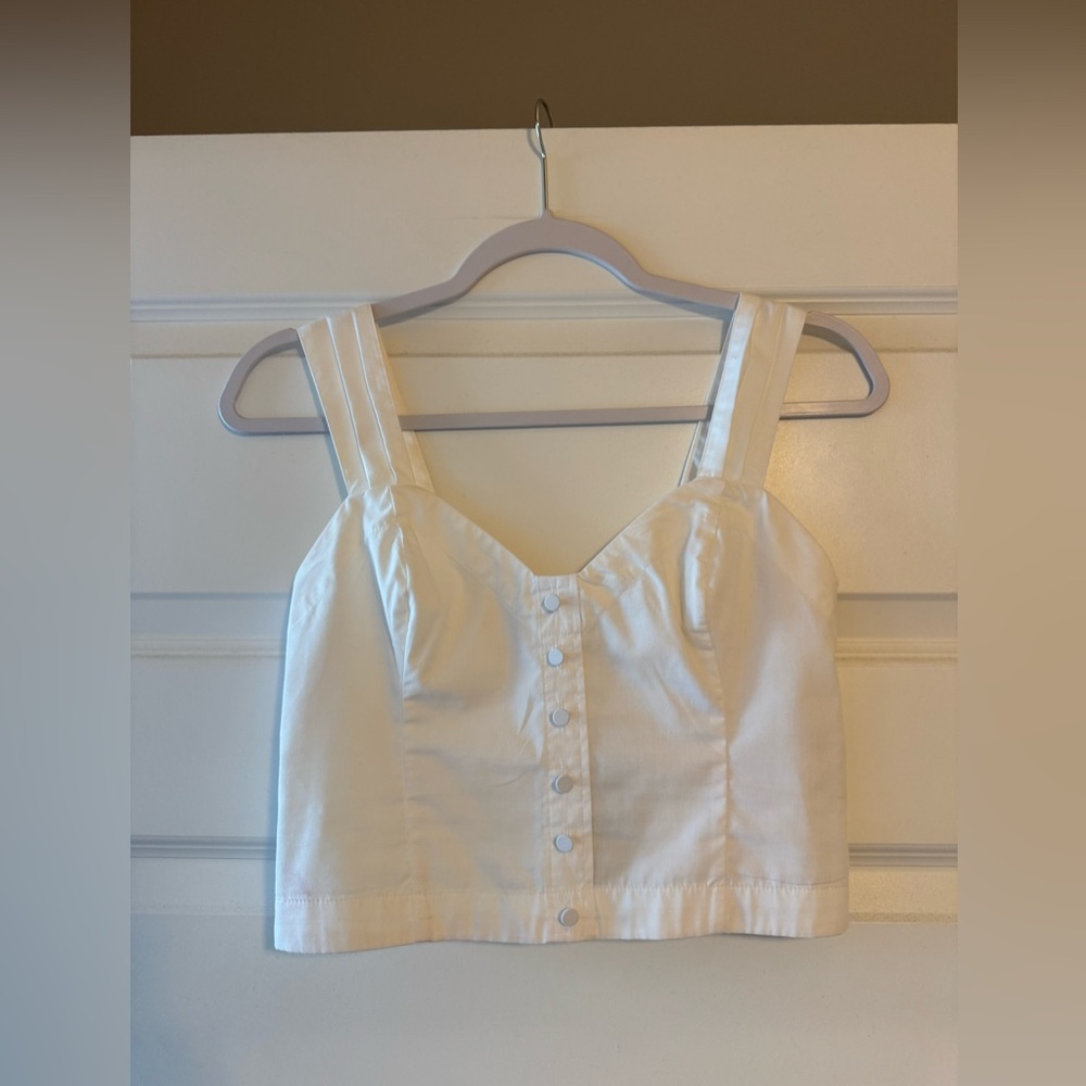 Abercrombie & Fitch Cream Button-Up Tank Top